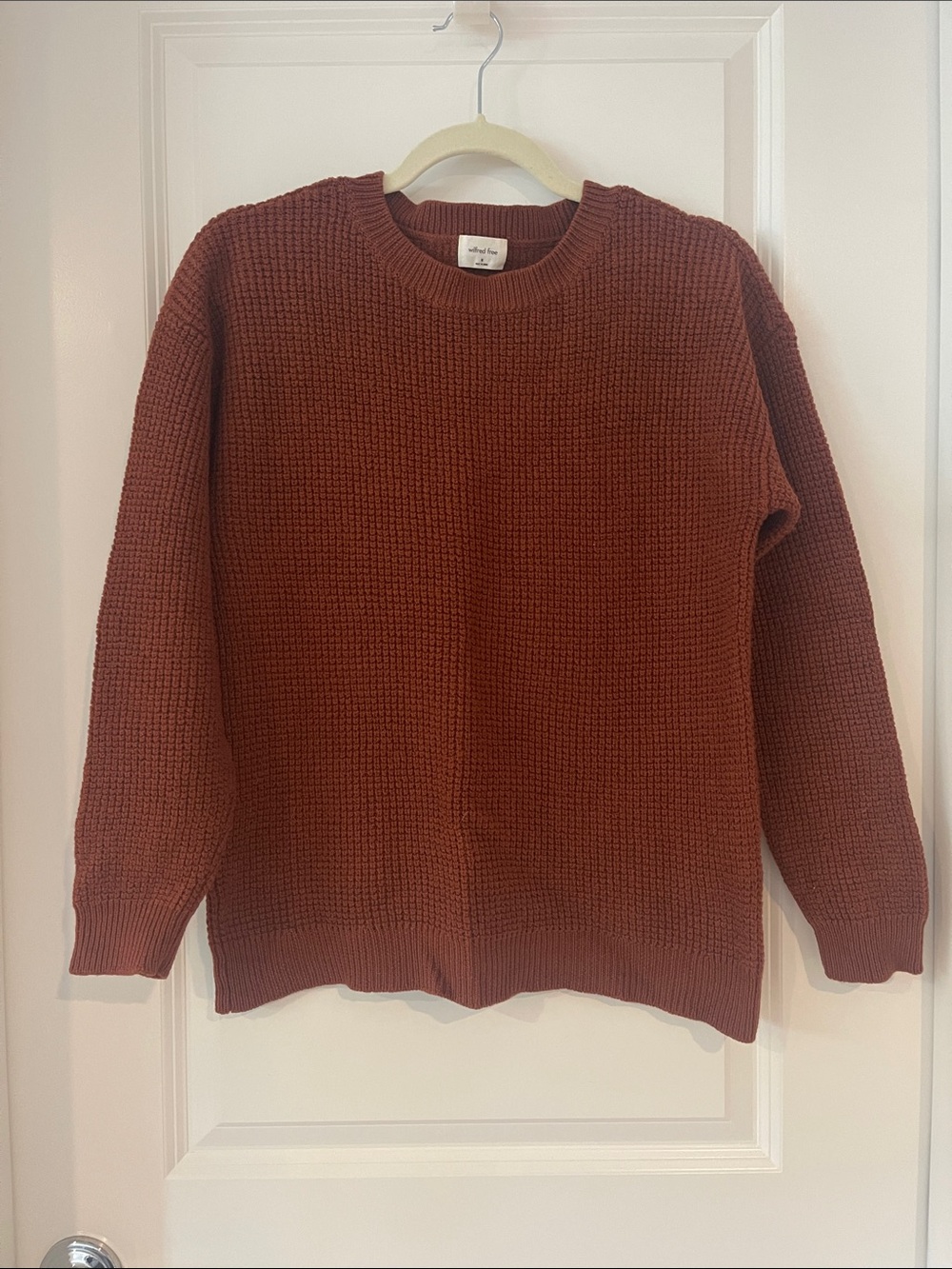 Wilfred Free Aritzia Crewneck Knit Sweater - Rust Brown